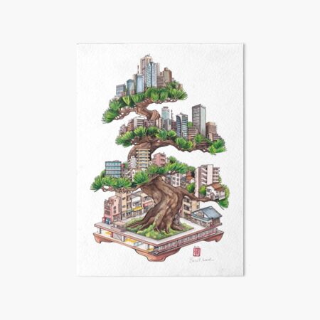 Bonsai Pine Art Board Print