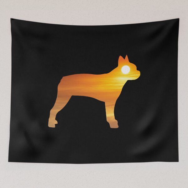 Item preview, Boston Terrier Dog Silhouette Sunrise designed and sold by alaechamlal.