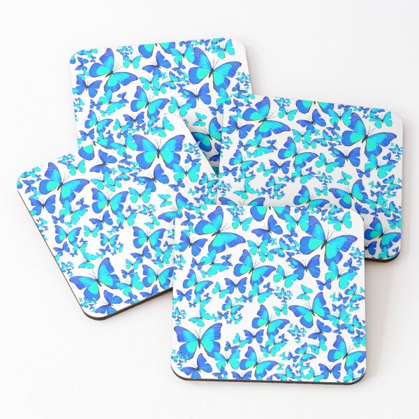 Item preview,  BLUE BUTTERFLY PATTERNS  ABSTRACT  WHITE ART designed and sold by sharlesart.