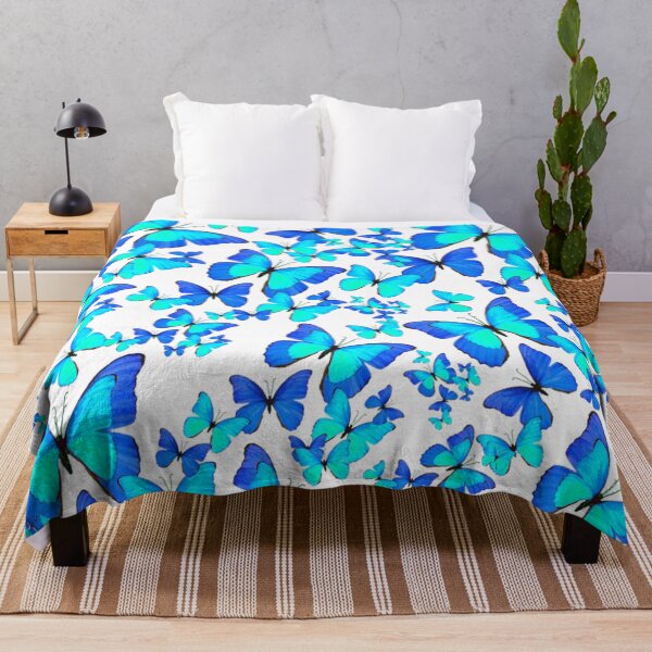 Item preview,  BLUE BUTTERFLY PATTERNS  ABSTRACT  WHITE ART designed and sold by sharlesart.