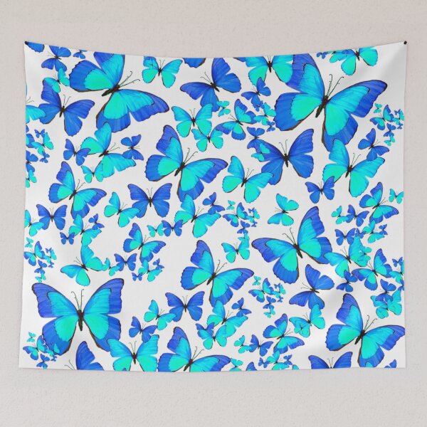 Item preview,  BLUE BUTTERFLY PATTERNS  ABSTRACT  WHITE ART designed and sold by sharlesart.