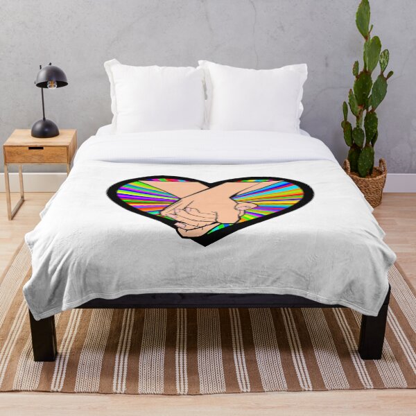 Item preview, WHITE COUPLE HOLDING HANDS OVER A RAINBOW, PRIDE HEART. #2 designed and sold by DewDrop2.