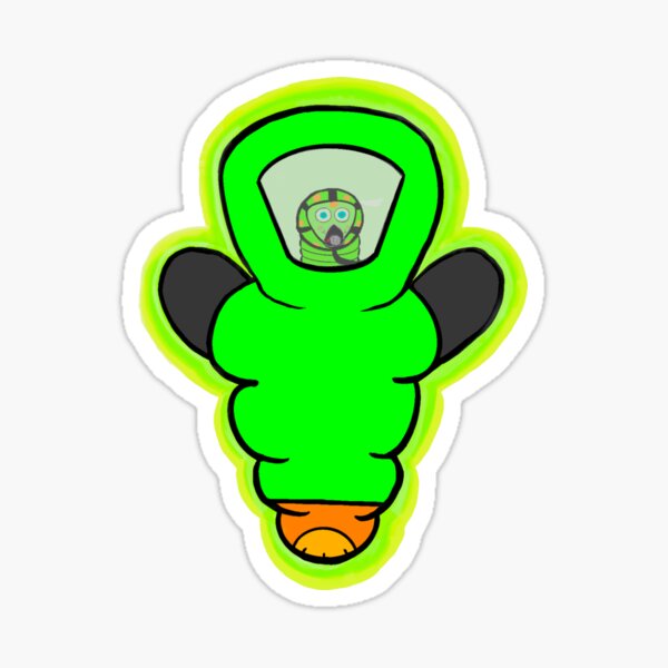 Kenny the HazWorm - Green with Mask Sticker