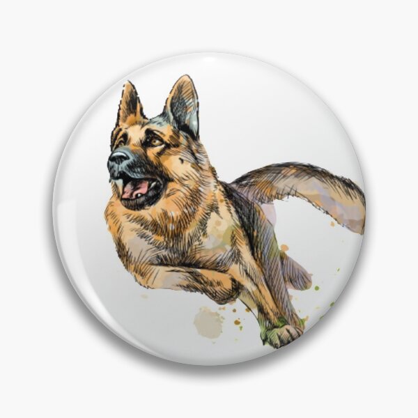 Item preview, Watercolour German Shepherd Playing a Ball designed and sold by DesignVertex.