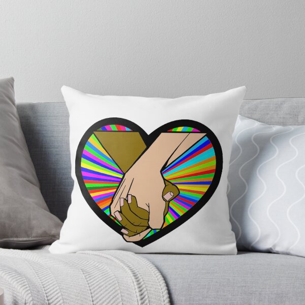 Aperçu de l'œuvre COUPLE INTERRACIAL TENANT LES MAINS AU-DESSUS D'UN ARC-EN-CIEL, CUR DE FIERTÉ. #2 créée et vendue par DewDrop2.