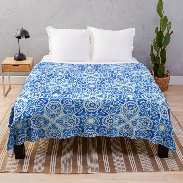 Item preview, Morrocan Blue Tiles Arabesque designed and sold by RaianasHome.