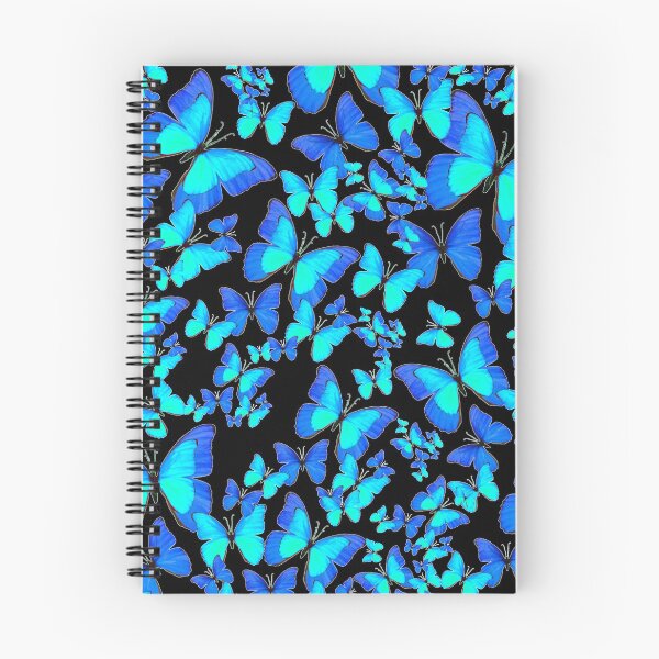 Item preview, BLUE BUTTERFLY PATTERNS  ABSTRACT BLACK ART designed and sold by sharlesart.