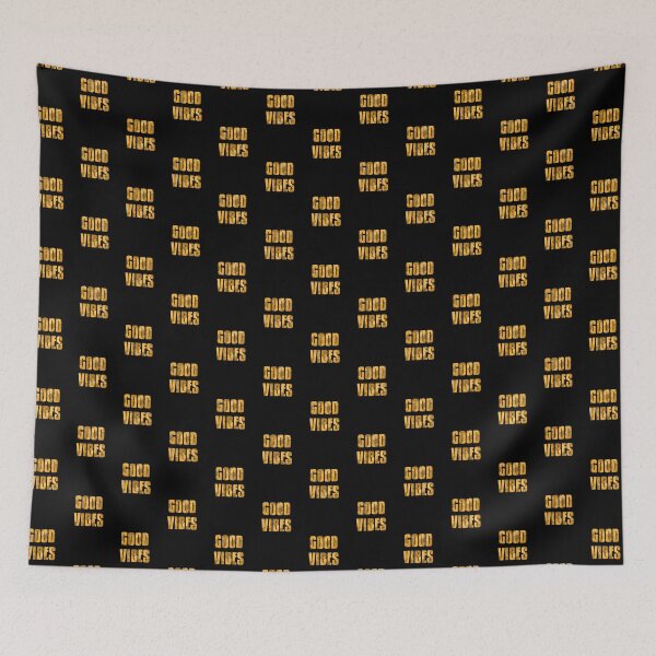 Item preview, GOOD VIBES - Text design with Low Poly Triangle Pattern Overlay - Yellow designed and sold by dylanxh.