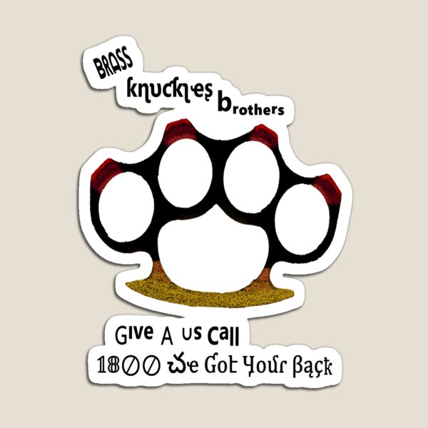 Magnet Brass Knuckles White Vinyl Magnet(Decal Magnetic Window Fight  knucklebusters) Size: 3 x 5 inch