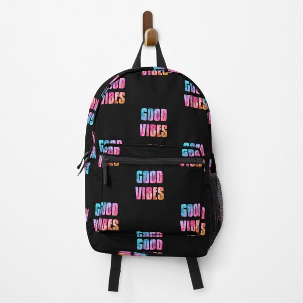 Item preview, GOOD VIBES - Text design with Low Poly Triangle Pattern Overlay - Retro Vaporwave Colors designed and sold by dylanxh.