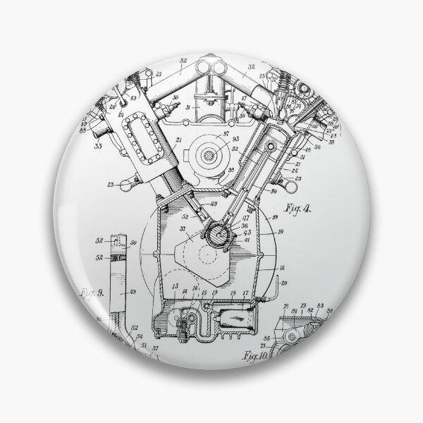 Item preview, Internal Combustion Engine Technical Patent Drawing designed and sold by RustyForks.