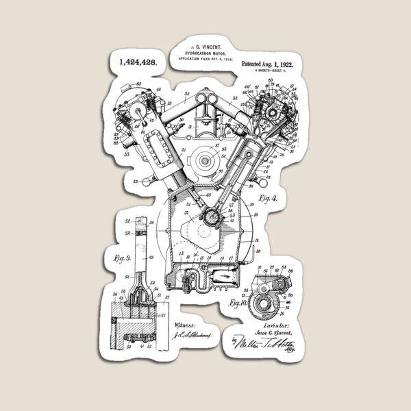Item preview, Internal Combustion Engine Technical Patent Drawing designed and sold by RustyForks.