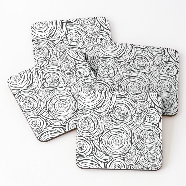 Item preview, White comforter with black Rose lines, White Comforter with Black Lines designed and sold by graphic-genie.
