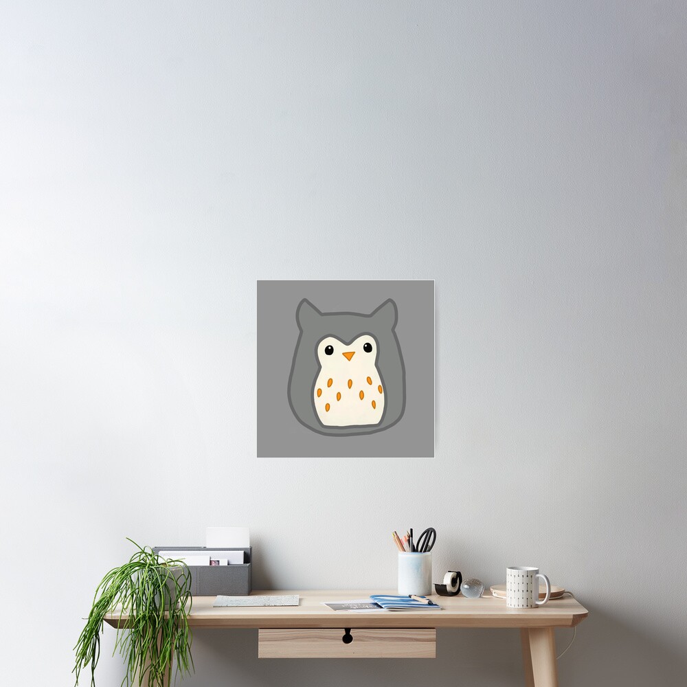 "Gray Owl Squishmallow " Poster by ArtsyBibi Redbubble
