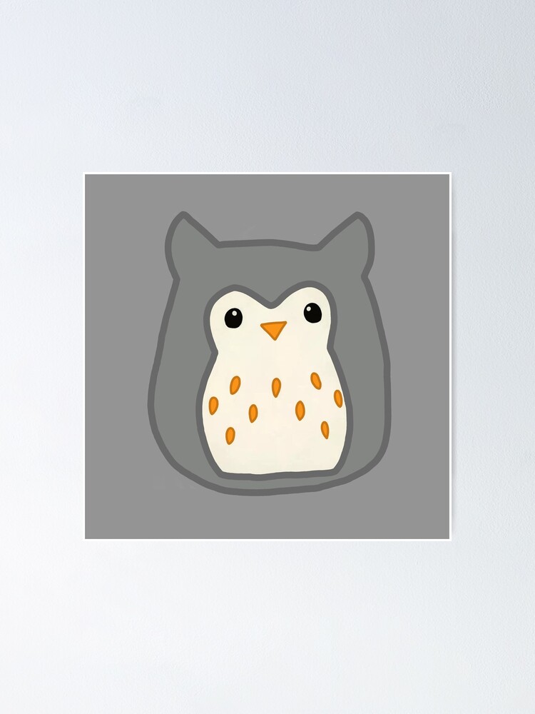 "Gray Owl Squishmallow " Poster by ArtsyBibi Redbubble