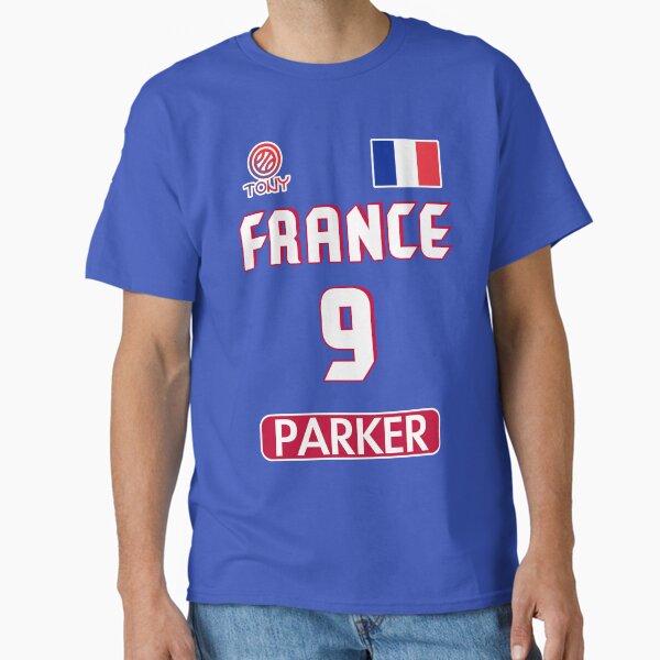 Aperçu de l'œuvre Conception de maillot de basket-ball Tony Parker Retro France créée et vendue par acquiesce13.