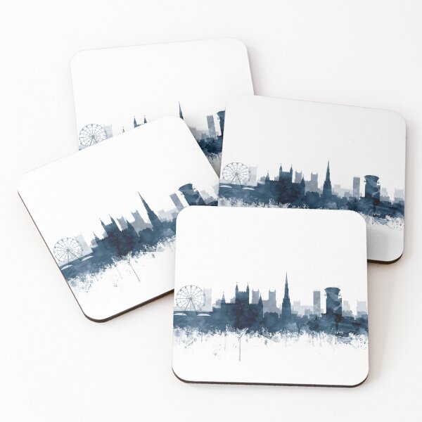 Item preview, Bristol Skyline Watercolor Navy Blue by Zouzounio Art designed and sold by zouzounioart.