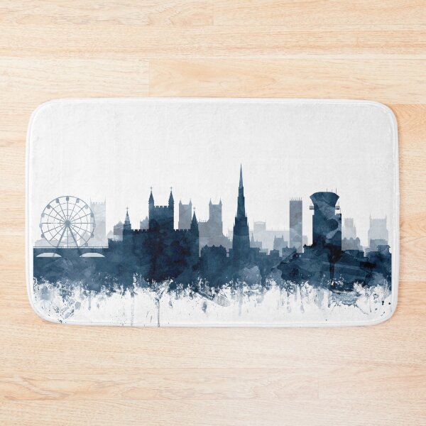 Artikelvorschau, Bristol Skyline Aquarell Marineblau von Zouzounio Art entworfen und verkauft von zouzounioart.