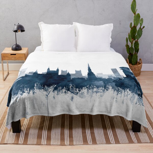 Item preview, Bristol Skyline Watercolor Navy Blue by Zouzounio Art designed and sold by zouzounioart.