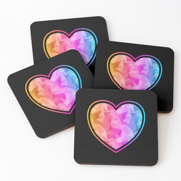 Item preview, Heart with Low Poly Triangle Pattern Overlay - Retro Vaporwave Ourtun Colors designed and sold by dylanxh.