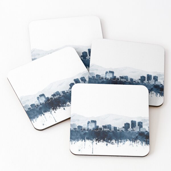 Item preview,  Anchorage Skyline Watercolor Navy Blue by Zouzounio Art designed and sold by zouzounioart.