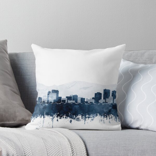 Item preview,  Anchorage Skyline Watercolor Navy Blue by Zouzounio Art designed and sold by zouzounioart.