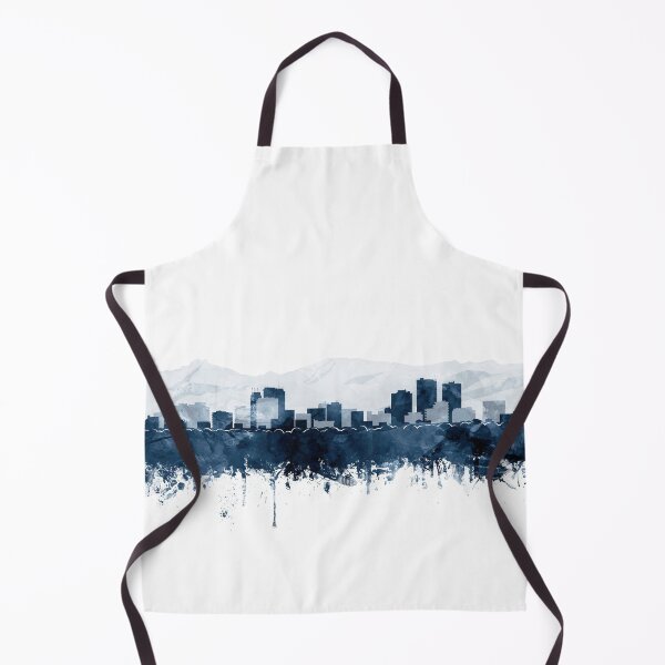 Item preview, Anchorage Skyline Watercolor Navy Blue by Zouzounio Art designed and sold by zouzounioart.