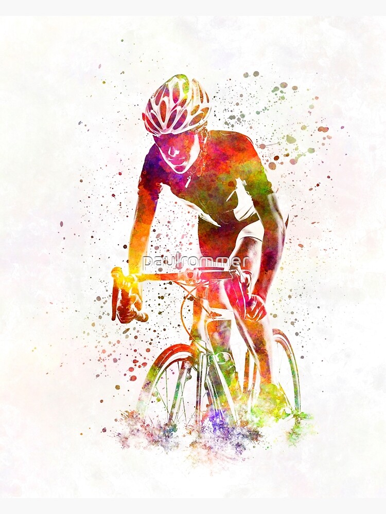 Poster for Sale avec l'œuvre « Femme triathlon cyclisme 04 » de l