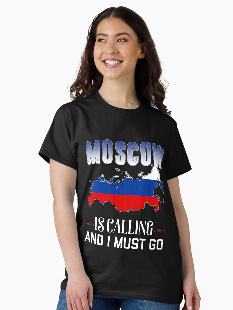 Thumbnail 2 of 7, Classic T-Shirt, Moscow is calling I must go - Russia designed and sold by Silvermedal.