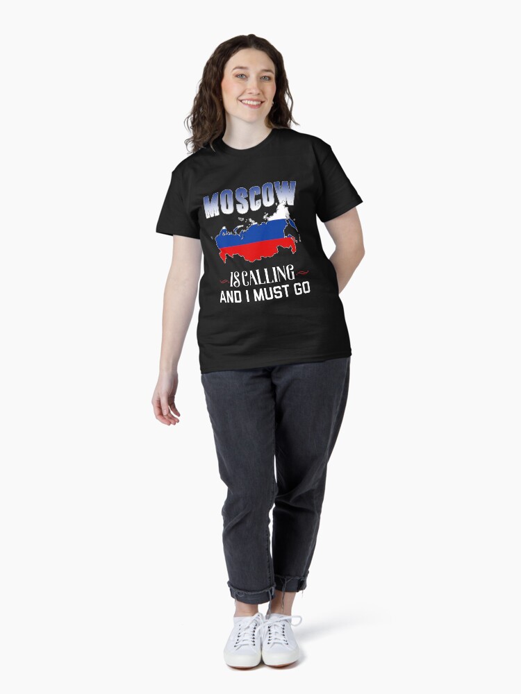 Thumbnail 4 of 7, Classic T-Shirt, Moscow is calling I must go - Russia designed and sold by Silvermedal.
