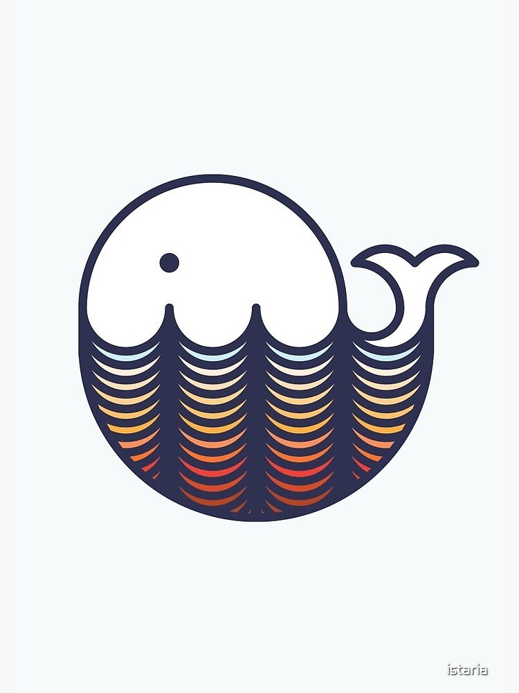 Whale in sunset waves by istaria