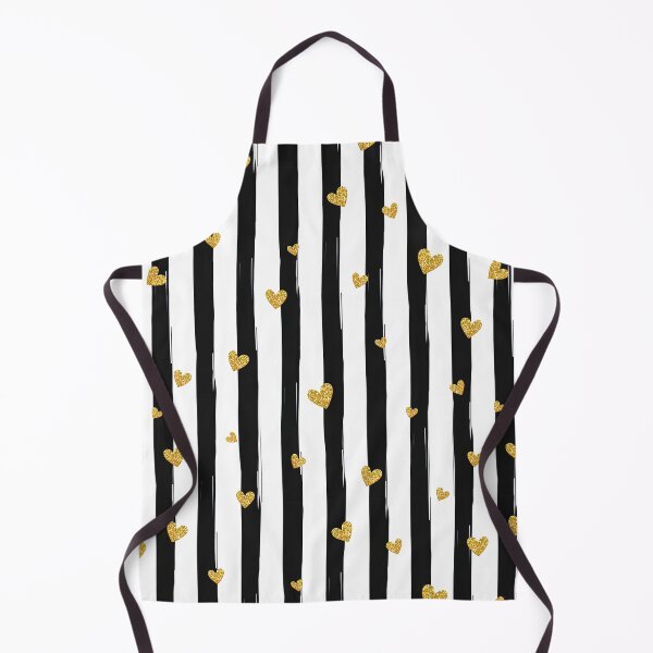 Item preview, Gold Glittering heart confetti seamless pattern on the striped background, White Comforter with Black Lines designed and sold by graphic-genie.