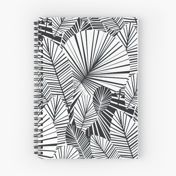 Item preview, Black and White Tropical palm leaves seamless pattern, white comforter with black lines designed and sold by graphic-genie.