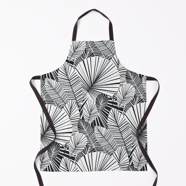 Item preview, Black and White Tropical palm leaves seamless pattern, white comforter with black lines designed and sold by graphic-genie.