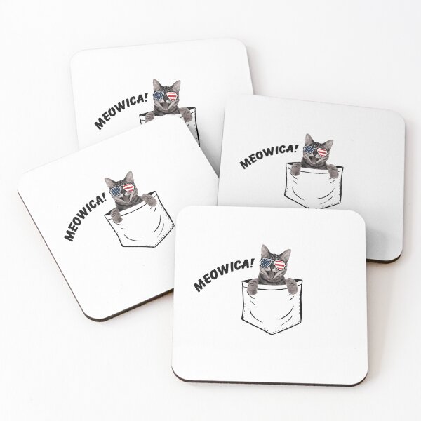 Item preview, Meowica Funny Cute Cat 4th Of July USA American Flag Sunglasses designed and sold by designbychow.