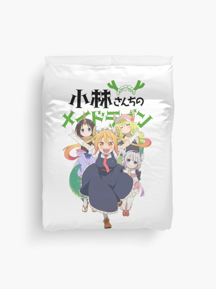 Retro Love Miss Kobayashi S Dragon Maid Manga Characters Duvet Cover For Sale By Jamesjames2 Redbubble