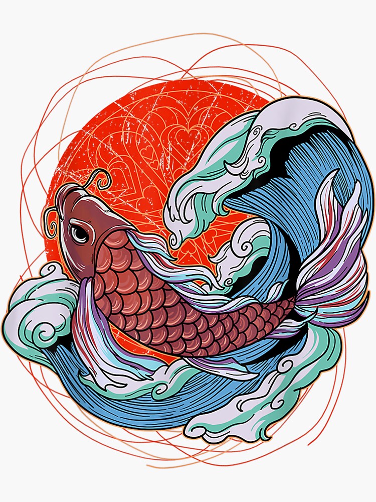 Koi Fish Carp Nishikigoi Japanese T Japan Sticker By Francompqod