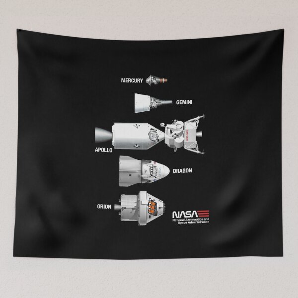 Item preview, NASA Spacecraft Lineup - Mercury, Gemini, Apollo, Dragon, Orion designed and sold by circumbinary.