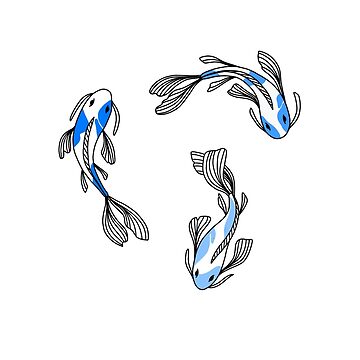 Artwork thumbnail, Blue Koi Fish Stickers by ashleysteinerr