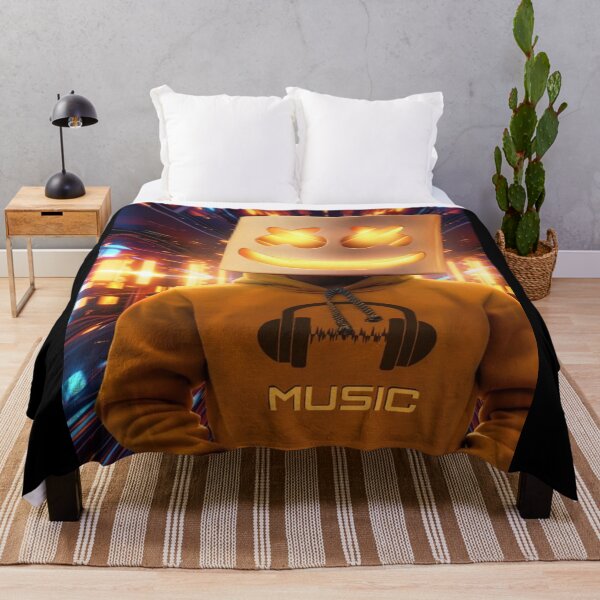 Marshmello Music Throw Blanket
