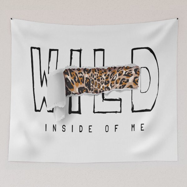 Item preview, Wild Slogan Ripped Off Revealing Leopard Skin Inside Illustration designed and sold by Peekonet.