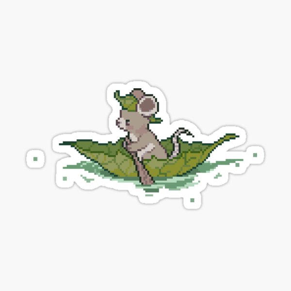 Mouse and leaf boat Sticker