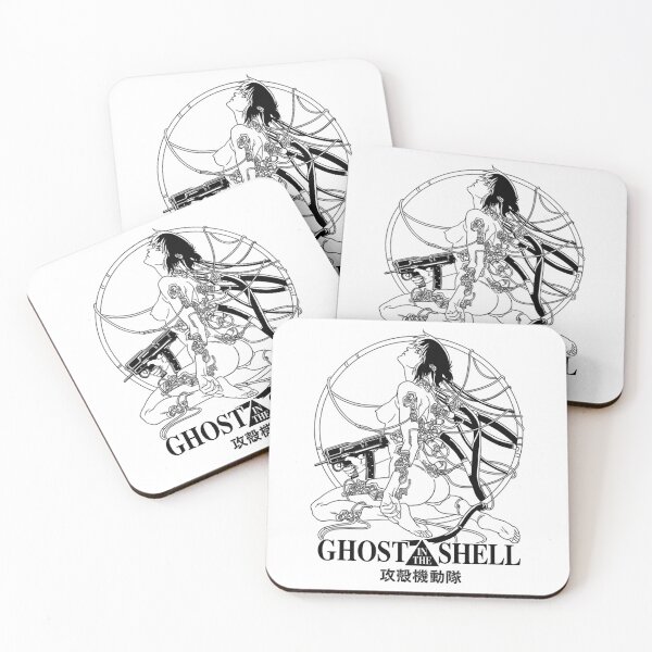 Item preview, Ghost anime Kusanagi Motoko in the shell poster black and white designed and sold by LongLisa.