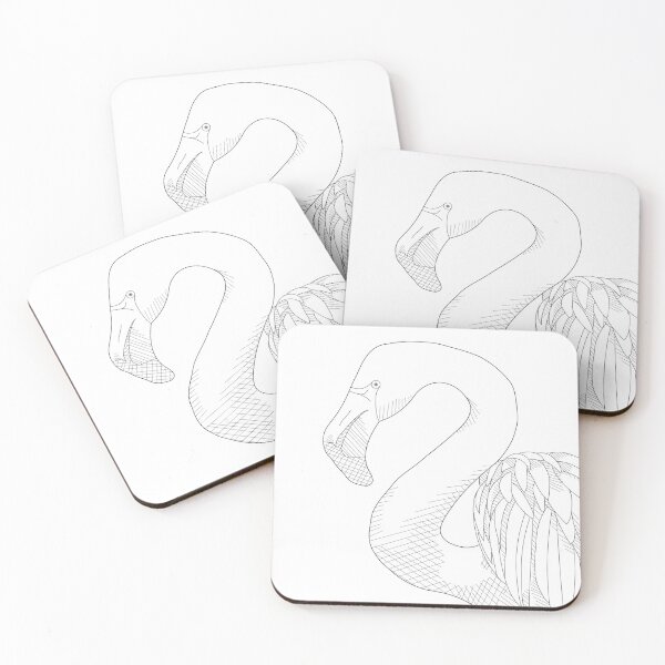 Item preview, Flamingo Bird Black Line Drawing designed and sold by KsbAesthetics.