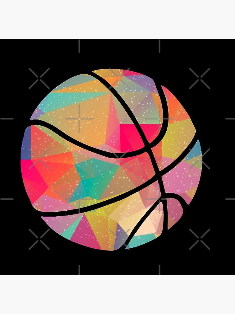 "Geometric Basketball Shape Low Poly Basketball Gift" Poster by