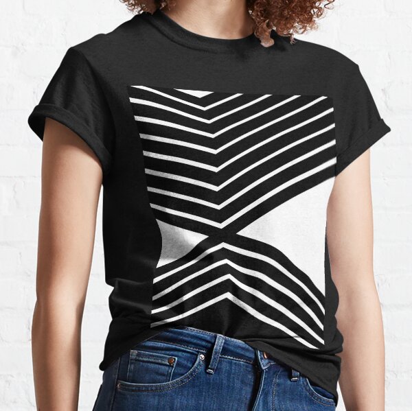 Bold Black and White Lines Geometry Classic T-Shirt