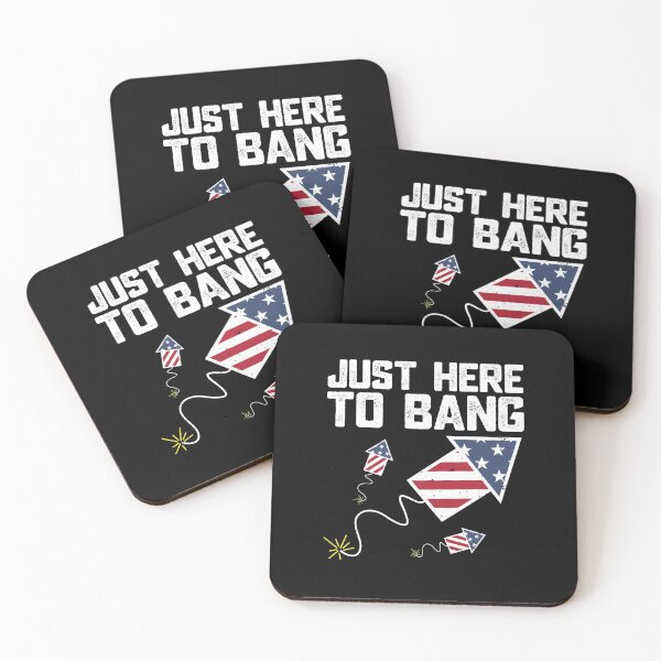 Item preview, Just Here To Bang 4th of July Fireworks American Flag Vintage  designed and sold by alenaz.