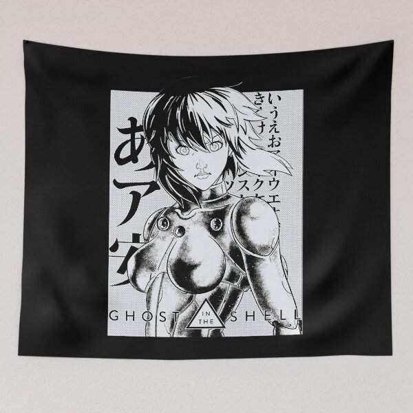 Item preview, Ghost action anime in the shell art black and white designed and sold by LongLisa.