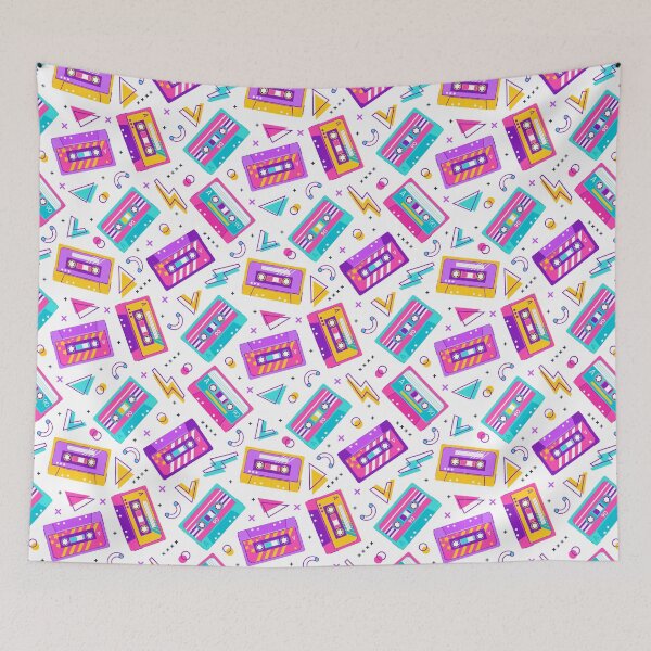 Item preview, Retro Cassette Pattern Seamless Vintage Memphis Party Pattern Music Audio Cassette Analogue Stereo Audiocassette Background Cassette Seamless Melody Analogue Casette Illustration designed and sold by Peekonet.