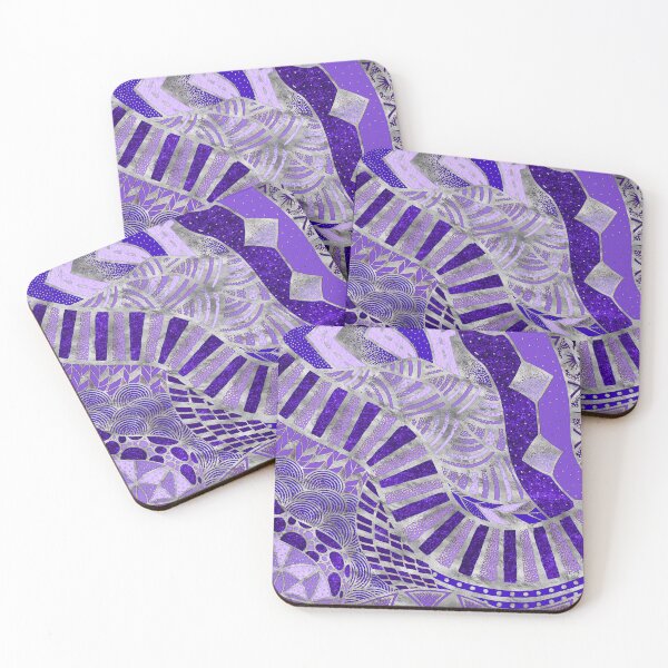 Item preview, Ethic Tribal Ornament - Purples and silver designed and sold by k9printart.